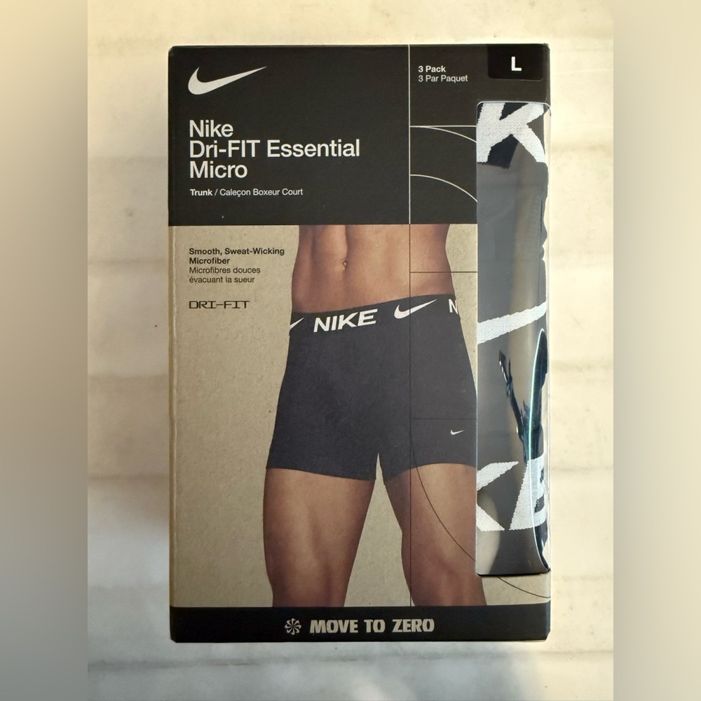 Nike Dri-FIT Essential Micro Boxer Briefs - Black - Picture 1 of 6